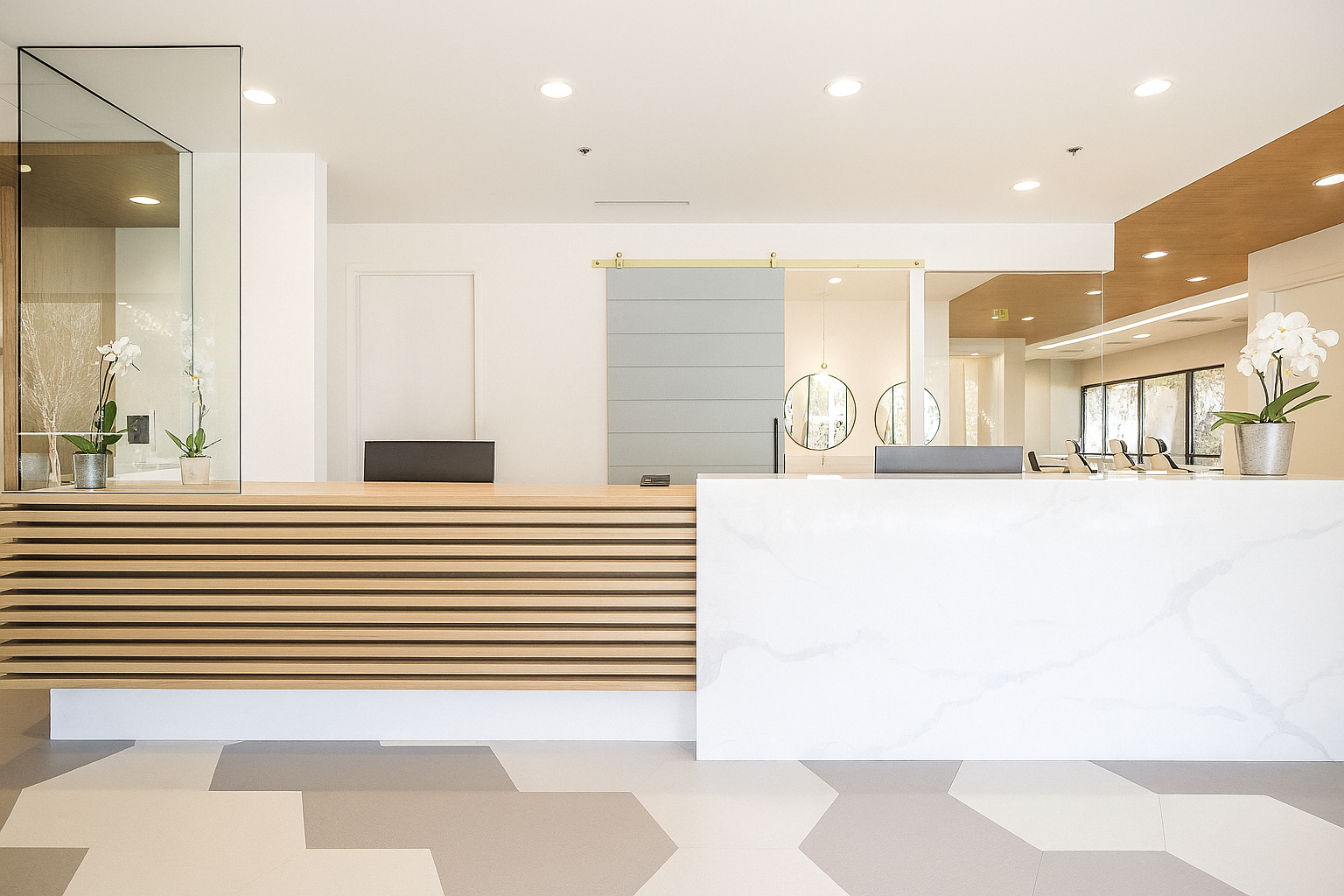 Professional dental clinic reception area